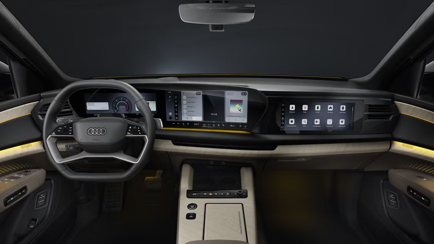 Cockpit novo Audi Q9. Tecnologia e digitalização.