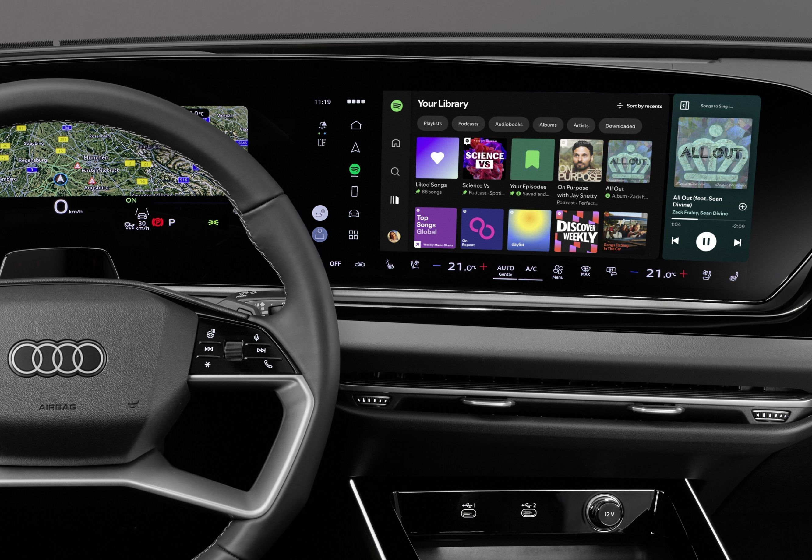 Audi torna-se o primeiro fabricante automóvel a lançar a aplicação Spotify totalmente nativa no automóvel